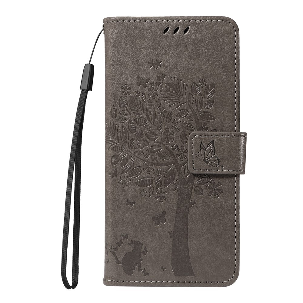 For Xiaomi Redmi Note 14 4G (163.25mm) Phone Case with Stand Cat Tree Pattern Leather Wallet Mobile Cover