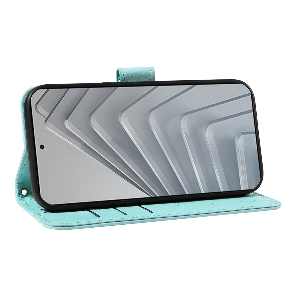 For Xiaomi Redmi Note 14 4G (163.25mm) Leather Wallet Case with Strap Dandelion Imprint Phone Stand Cover