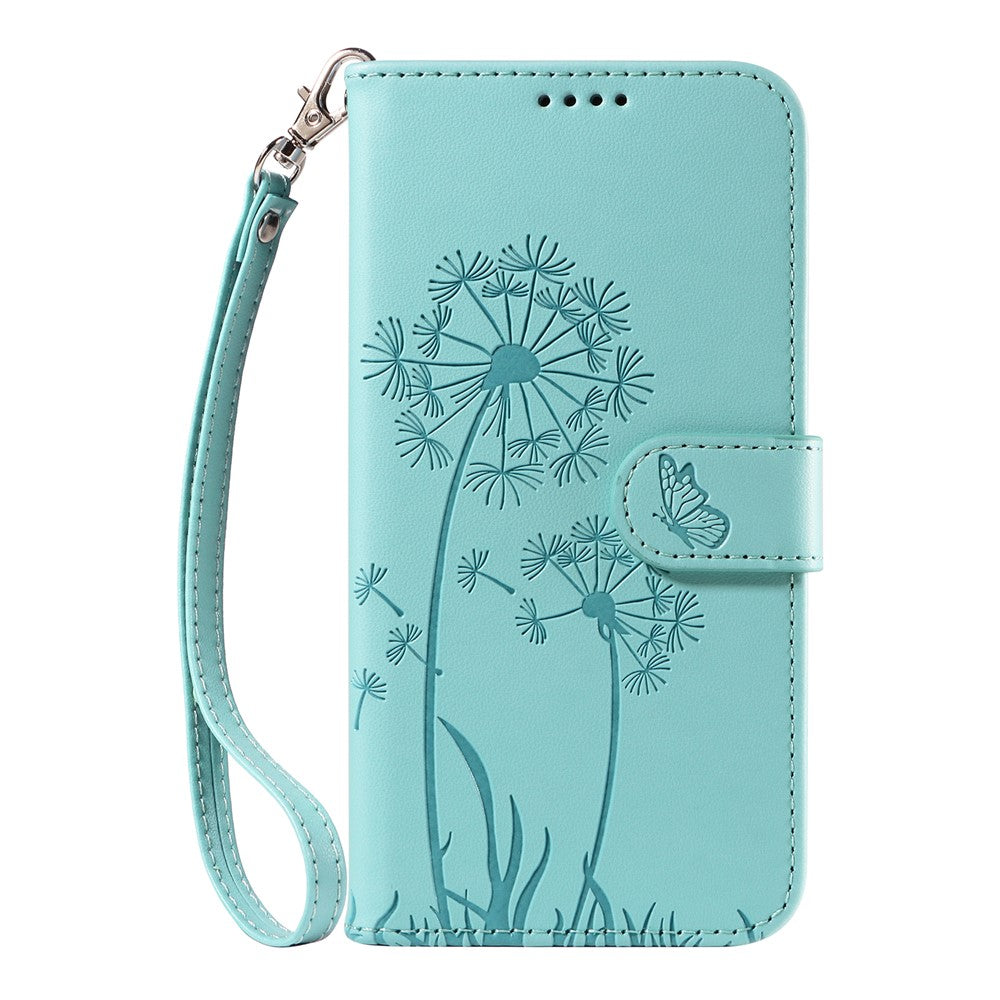 For Xiaomi Redmi Note 14 4G (163.25mm) Leather Wallet Case with Strap Dandelion Imprint Phone Stand Cover