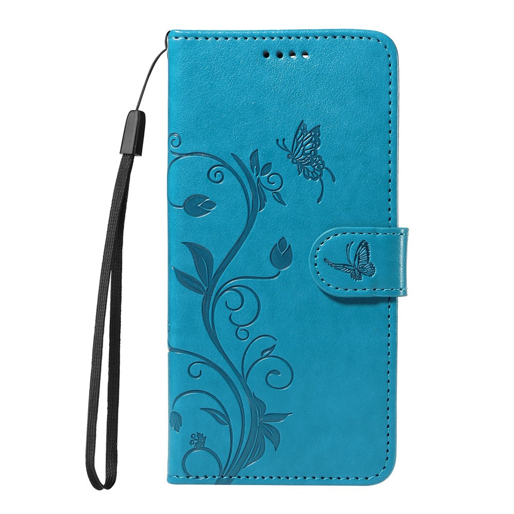 For Xiaomi Redmi Note 14 4G (163.25mm) PU Leather Cases Flower Pattern Wallet Stand Phone Cover with Strap
