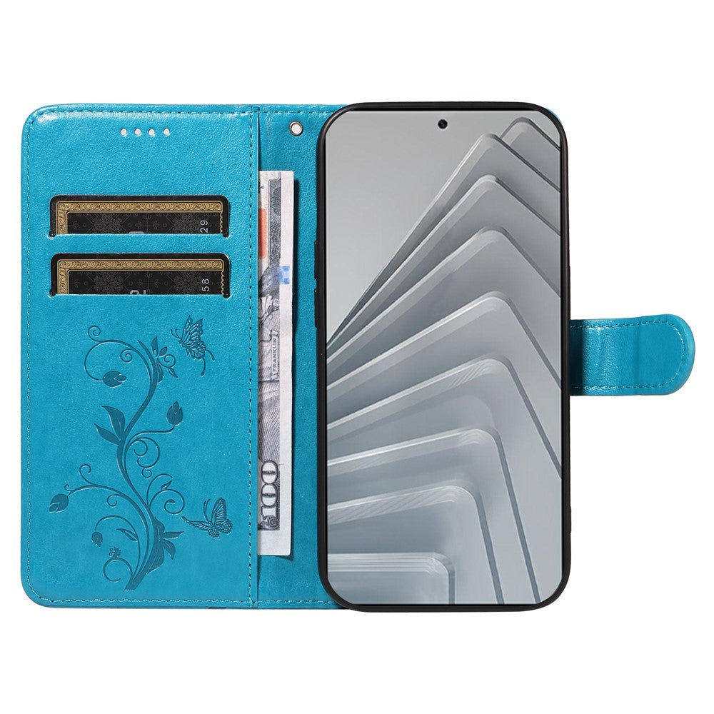 For Xiaomi Redmi Note 14 4G (163.25mm) PU Leather Cases Flower Pattern Wallet Stand Phone Cover with Strap