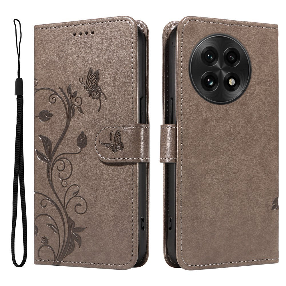 For OnePlus 13 PU Leather Cases Flower Pattern Wallet Stand Phone Cover with Strap