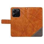 For Xiaomi Redmi Note 14 4G (163.25mm) Leather Case Geometric Line Design Wallet Phone Cover with Wrist Strap