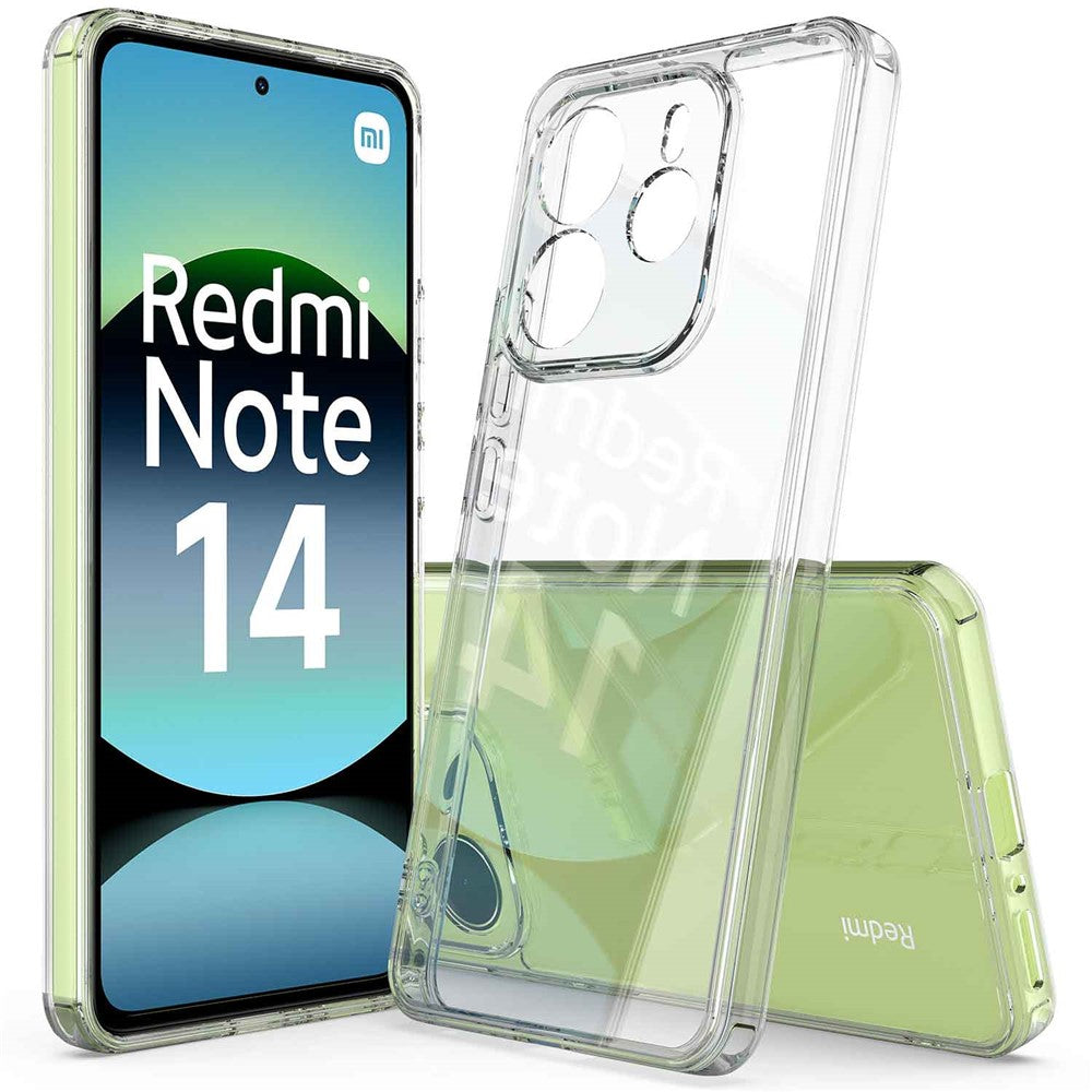 For Xiaomi Redmi Note 14 4G (163.25mm) Clear Phone Case TPU+Acrylic Shockproof Phone Back Cover