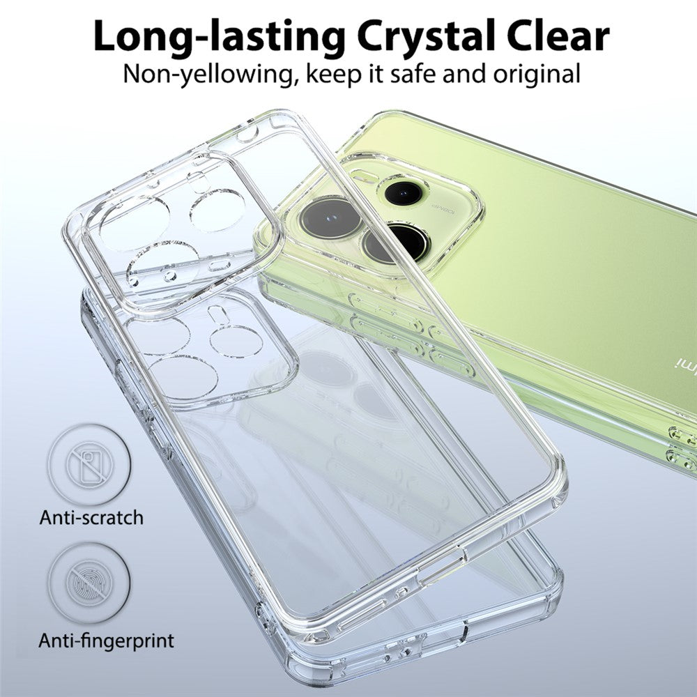 For Xiaomi Redmi Note 14 5G Clear Phone Case TPU+Acrylic Shockproof Phone Back Cover