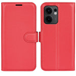 Oppo Reno13 F 5G (Reno 13 FS 5G) / 4G-skal, stötsäkert läderplånboksfodral i litchitextur