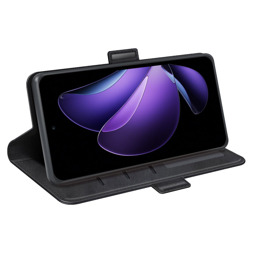 Oppo Reno13 F 5G (Reno 13 FS 5G) / 4G-stativetui med kalveskindsstruktur, læder, pungcover