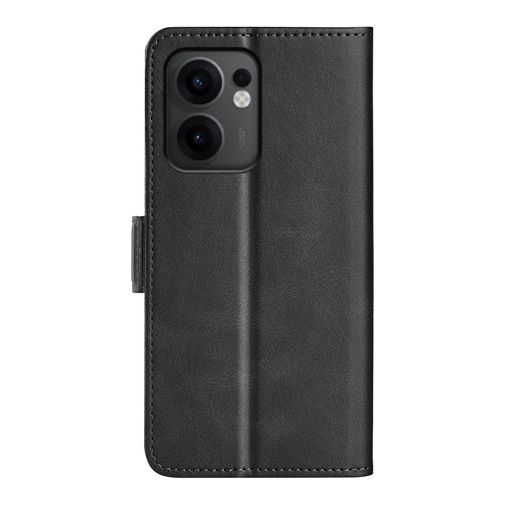 Oppo Reno13 F 5G (Reno 13 FS 5G) / 4G-stativetui med kalveskindsstruktur, læder, pungcover