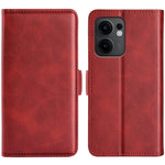 Oppo Reno13 F 5G (Reno 13 FS 5G) / 4G-stativetui med kalveskindsstruktur, læder, pungcover