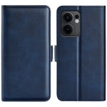Oppo Reno13 F 5G (Reno 13 FS 5G) / 4G-stativetui med kalveskindsstruktur, læder, pungcover