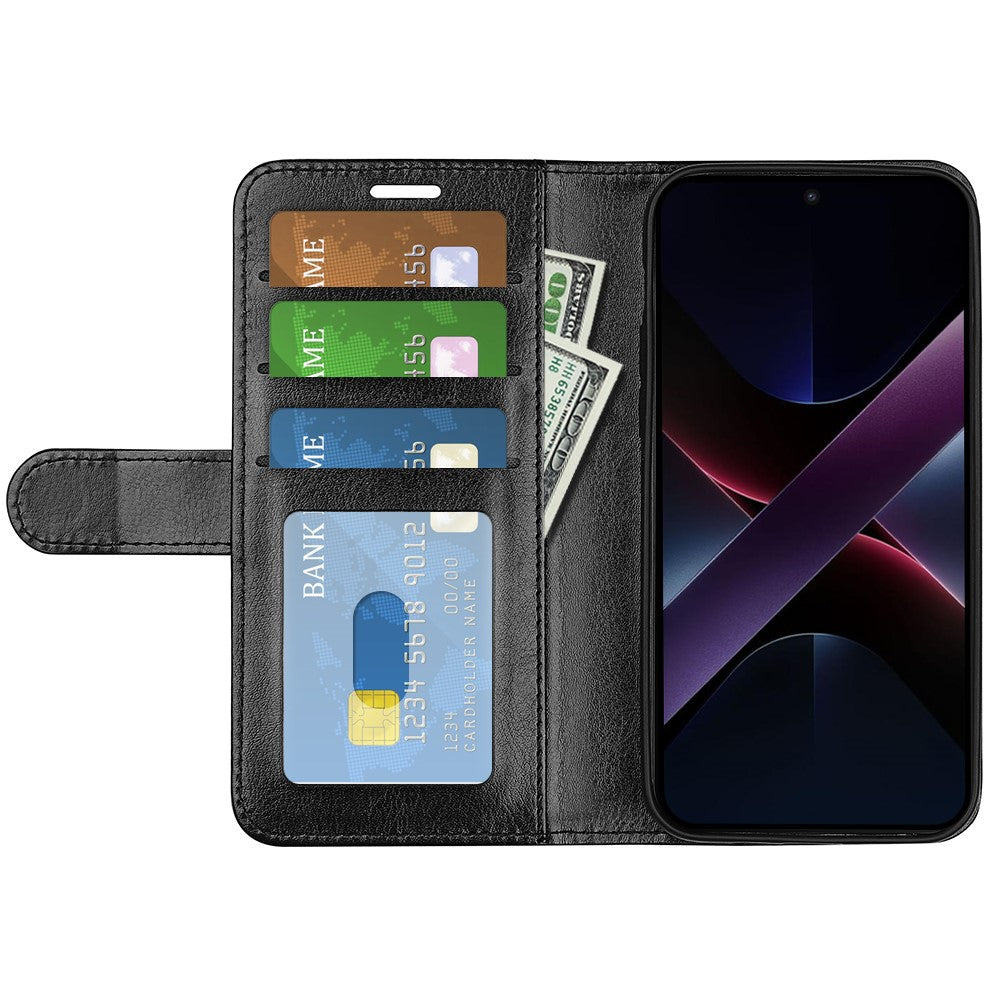 For Xiaomi Poco X7 Pro 5G Wallet Case Crazy Horse Texture Stand Leather Phone Cover