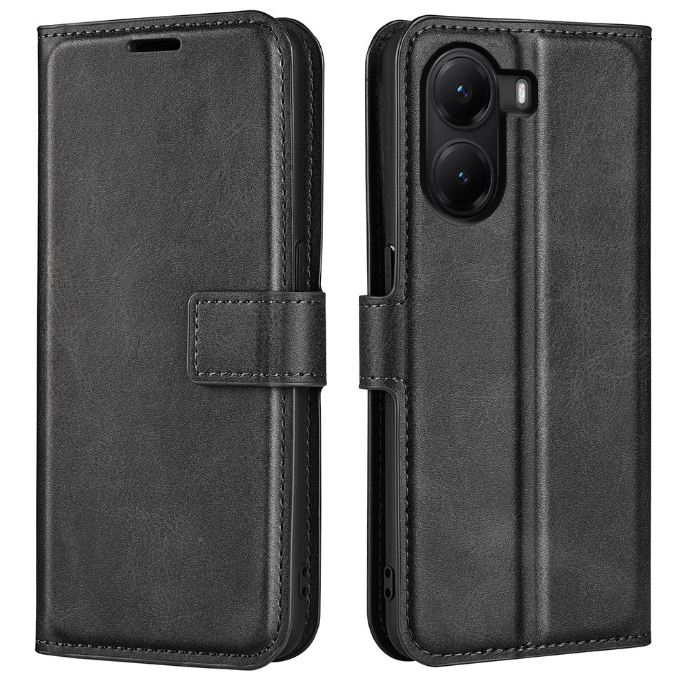 For Xiaomi Poco X7 Pro 5G Stand Case Anti-Scratch Calf Texture Leather Phone Cover