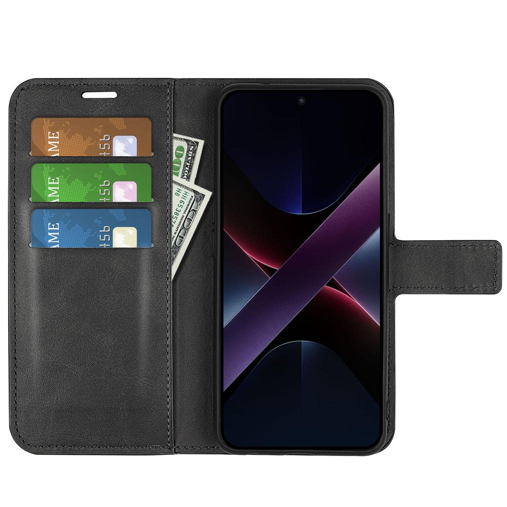 For Xiaomi Poco X7 Pro 5G Stand Case Anti-Scratch Calf Texture Leather Phone Cover