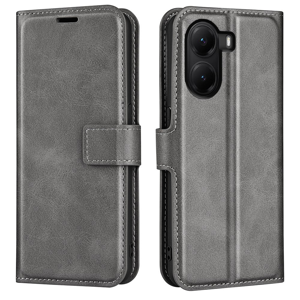 For Xiaomi Poco X7 Pro 5G Stand Case Anti-Scratch Calf Texture Leather Phone Cover