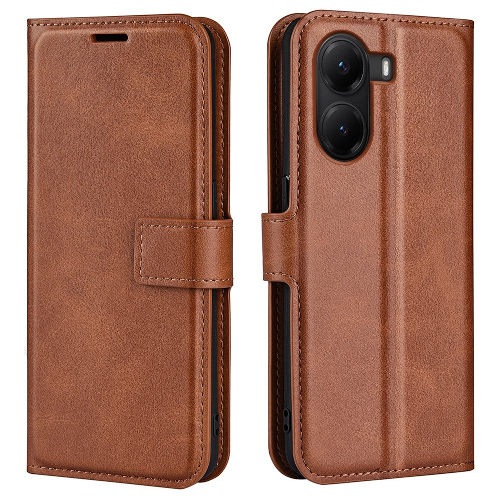 For Xiaomi Poco X7 Pro 5G Stand Case Anti-Scratch Calf Texture Leather Phone Cover