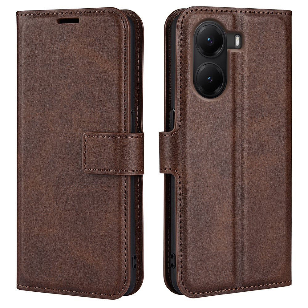 For Xiaomi Poco X7 Pro 5G Stand Case Anti-Scratch Calf Texture Leather Phone Cover