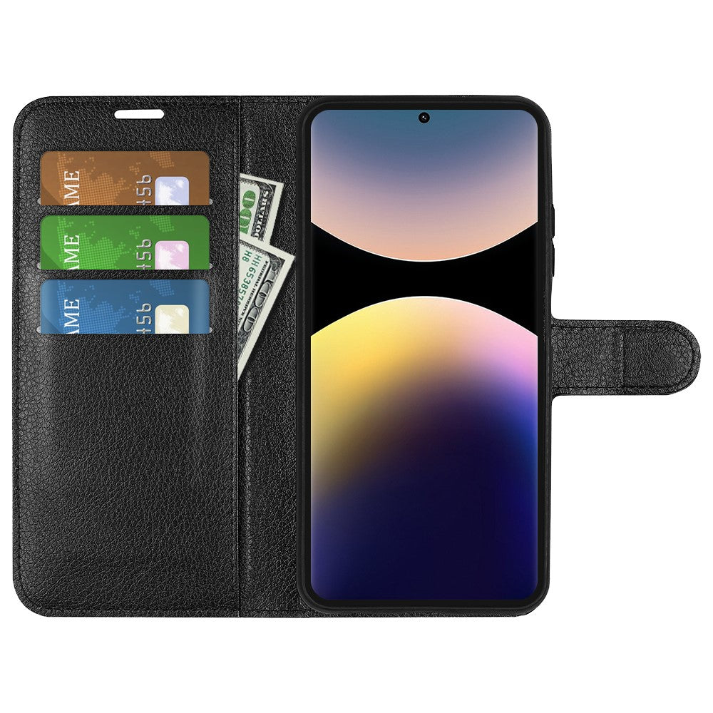 For Xiaomi Redmi Note 14 Pro 4G Case Litchi Texture Shockproof Leather Wallet Phone Cover