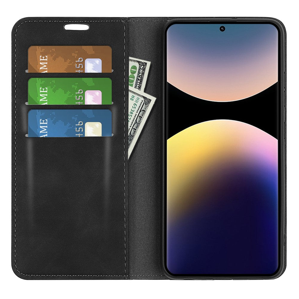 For Xiaomi Redmi Note 14 Pro 4G Case Skin Touch Leather Wallet Phone Cover