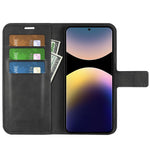 For Xiaomi Redmi Note 14 Pro 4G Stand Case Anti-Scratch Calf Texture Leather Phone Cover