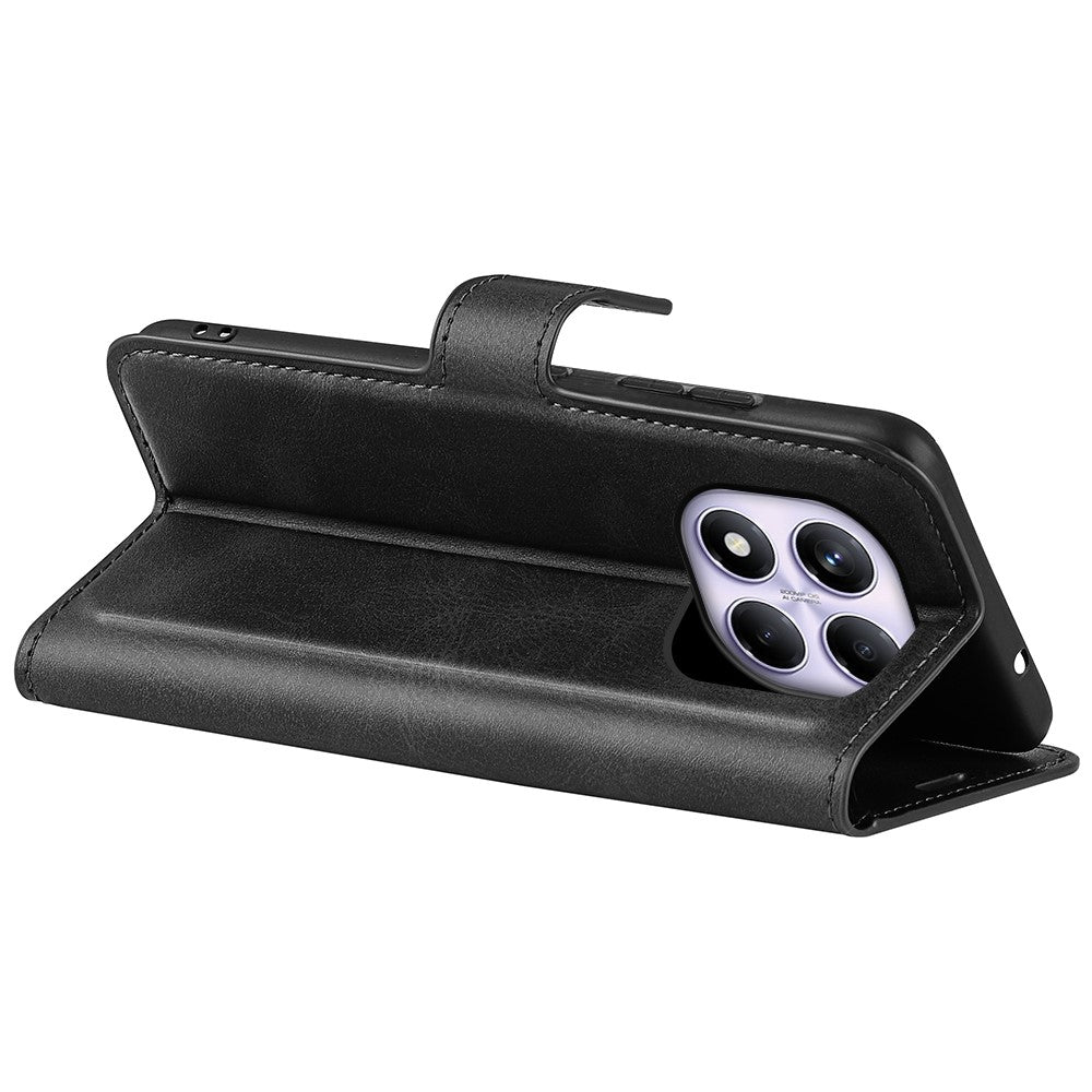 For Xiaomi Redmi Note 14 Pro 4G Stand Case Anti-Scratch Calf Texture Leather Phone Cover