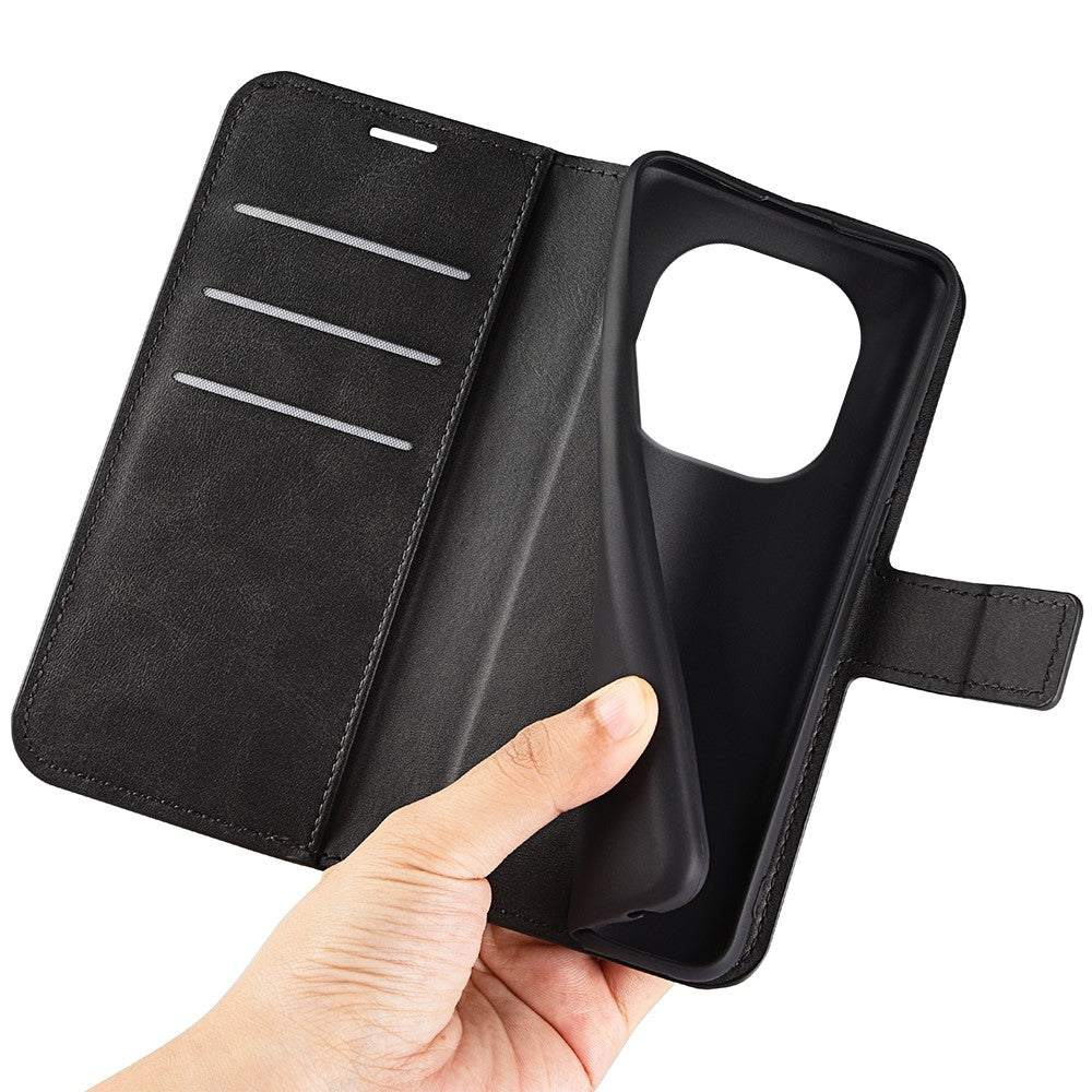 For Xiaomi Redmi Note 14 Pro 4G Stand Case Anti-Scratch Calf Texture Leather Phone Cover