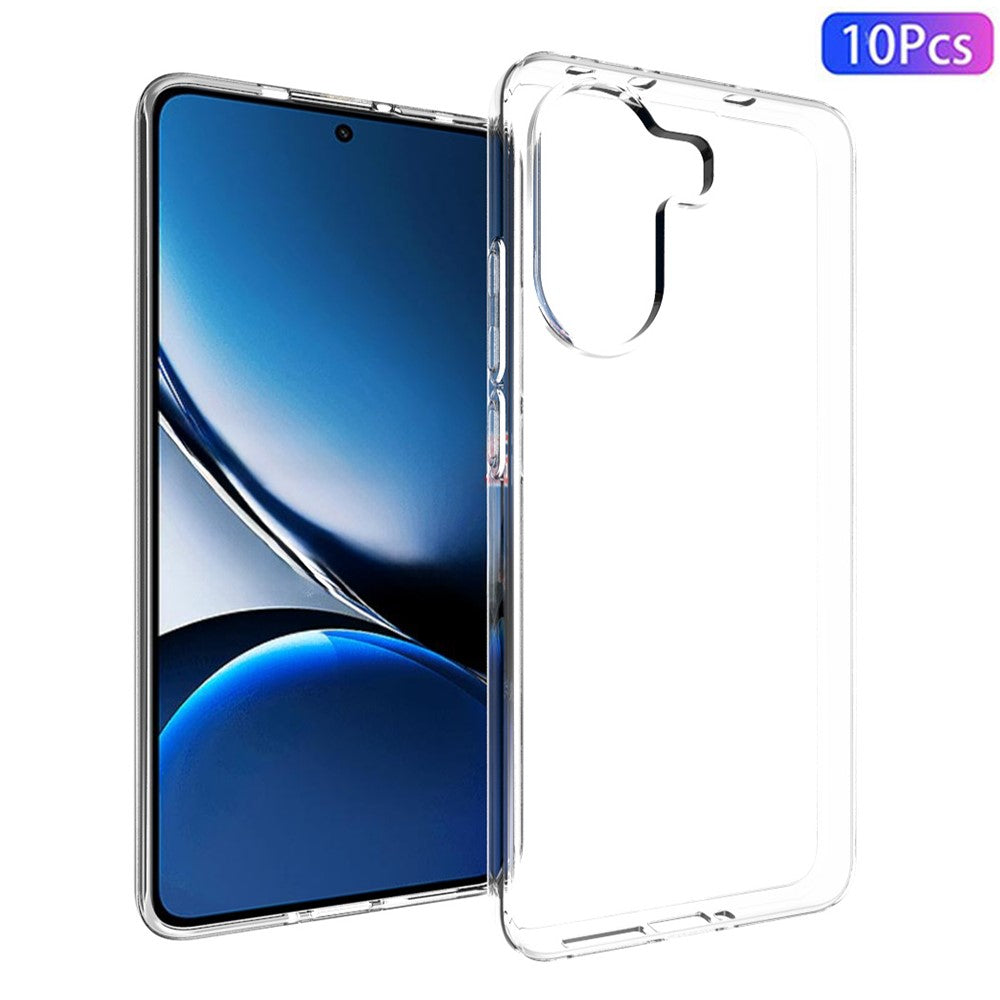 10Pcs  /  Pack For Xiaomi Poco X7 Pro 5G / Redmi Turbo 4 5G Clear Case Watermark Free TPU Protective Phone Cover