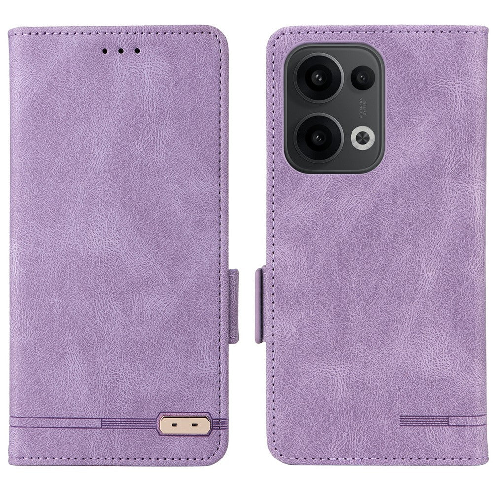 For Oppo Reno13 Pro 5G Case Leather Wallet Flip Phone Cover with Hardware Decor