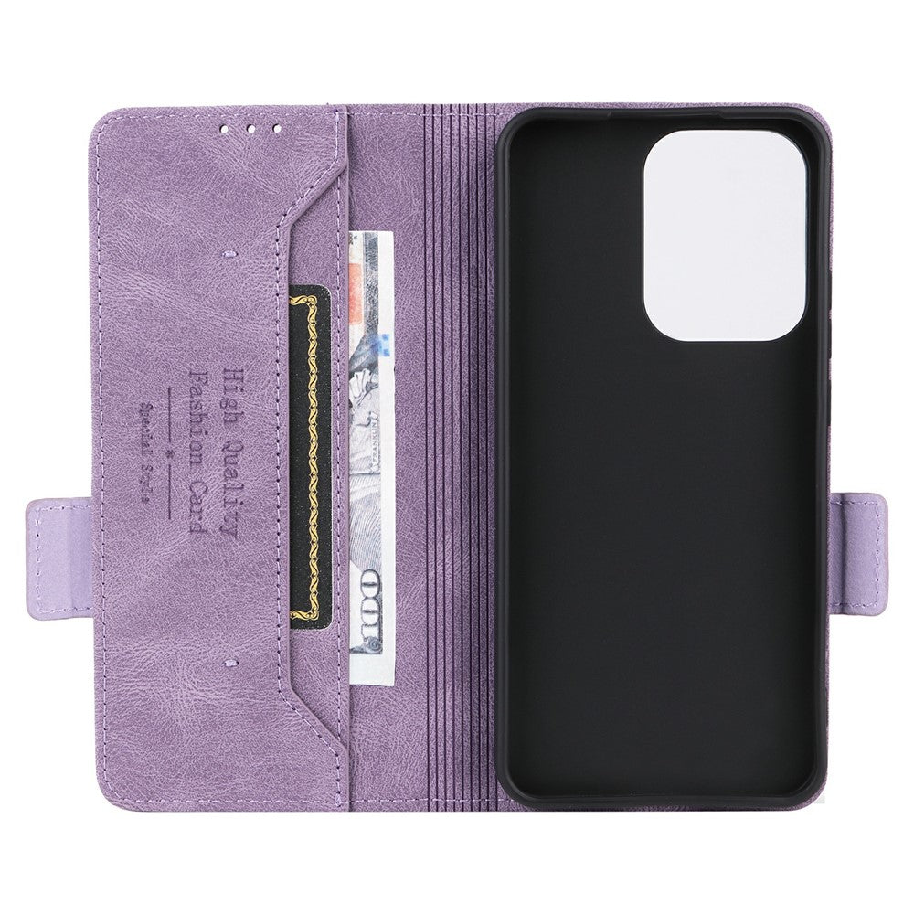 For Oppo Reno13 Pro 5G Case Leather Wallet Flip Phone Cover with Hardware Decor