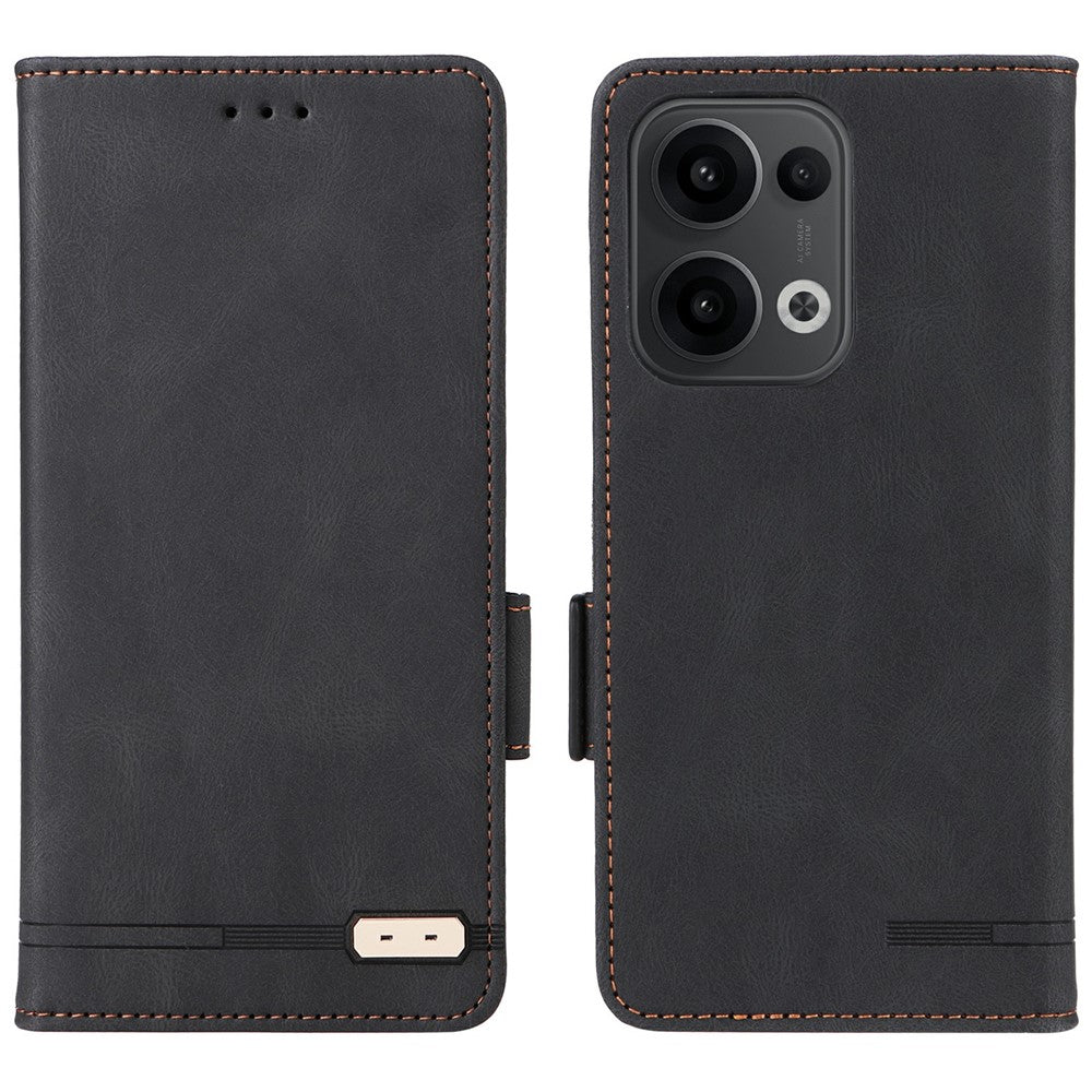 For Oppo Reno13 Pro 5G Case Leather Wallet Flip Phone Cover with Hardware Decor