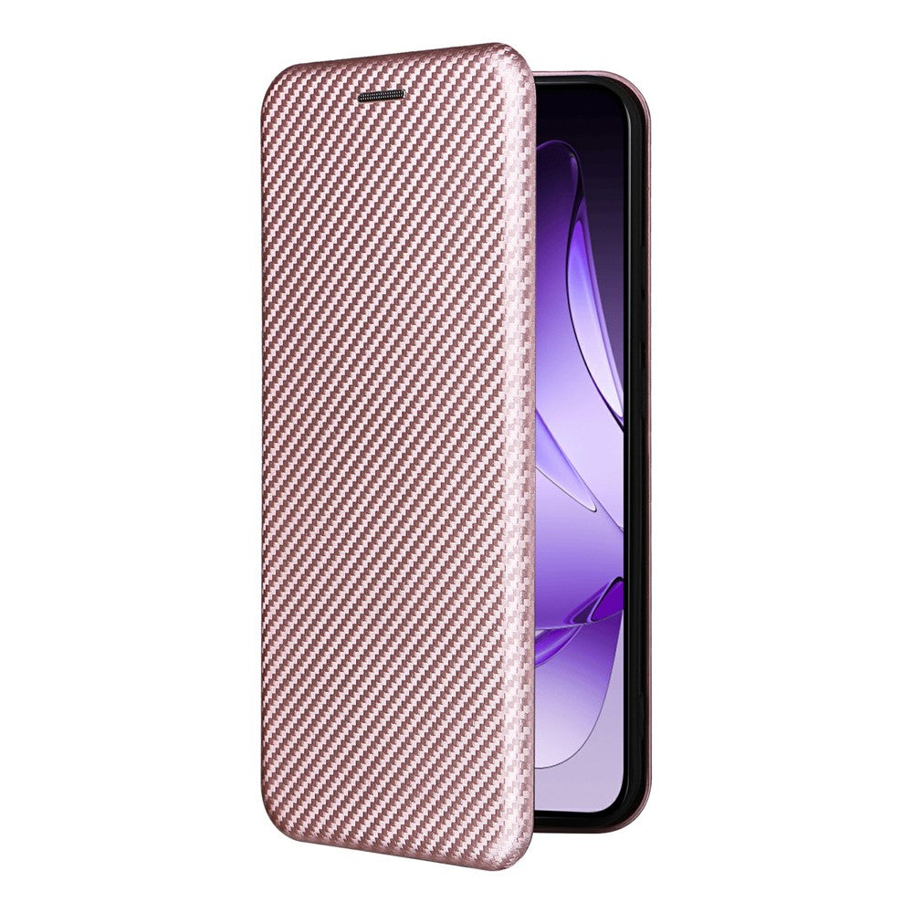 For Oppo Reno13 5G (Global) Case Carbon Fiber Texture Drop-Proof PU Leather Phone Cover