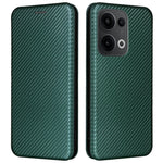 For Oppo Reno13 5G (Global) Case Carbon Fiber Texture Drop-Proof PU Leather Phone Cover