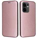 Oppo Reno13 F 5G (Reno 13 FS 5G) / 4G-skal, kolfiberstruktur, fallsäkert PU-läder, mobilskal