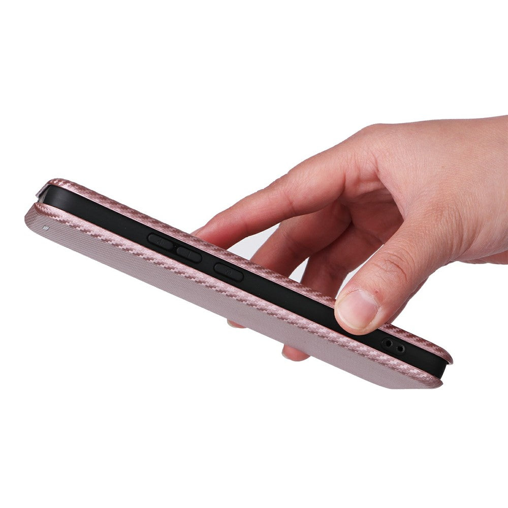 Oppo Reno13 F 5G (Reno 13 FS 5G) / 4G-skal, kolfiberstruktur, fallsäkert PU-läder, mobilskal