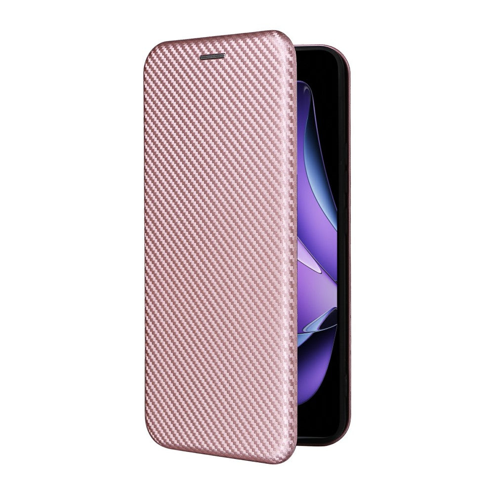 Oppo Reno13 F 5G (Reno 13 FS 5G) / 4G-skal, kolfiberstruktur, fallsäkert PU-läder, mobilskal