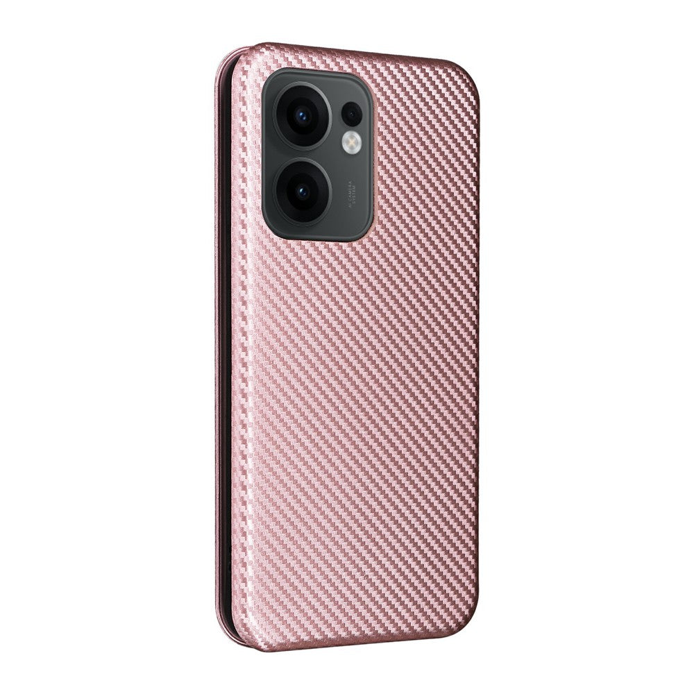 Oppo Reno13 F 5G (Reno 13 FS 5G) / 4G-skal, kolfiberstruktur, fallsäkert PU-läder, mobilskal