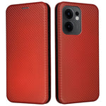 Oppo Reno13 F 5G (Reno 13 FS 5G) / 4G-skal, kolfiberstruktur, fallsäkert PU-läder, mobilskal