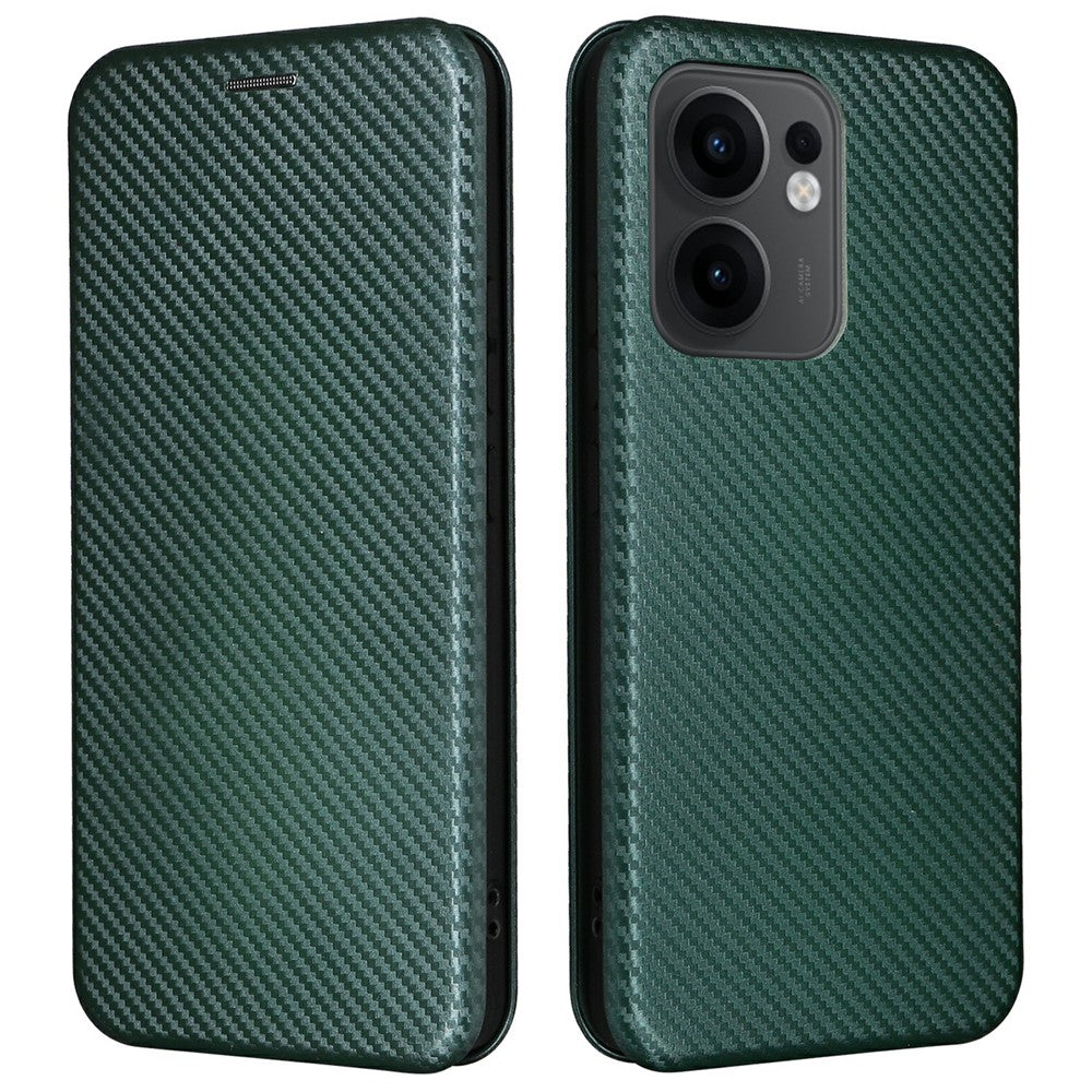 Oppo Reno13 F 5G (Reno 13 FS 5G) / 4G-skal, kolfiberstruktur, fallsäkert PU-läder, mobilskal