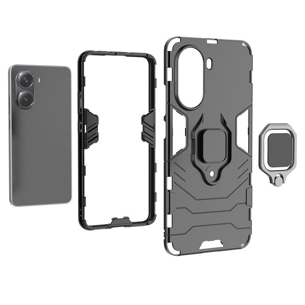 For Xiaomi Redmi Turbo 4 5G Case PC + TPU Protective Phone Cover with Ring Kickstand