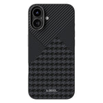 ABEEL For iPhone 16 Case Compatible with MagSafe Micro-Embossing PC TPU Aluminum Alloy Leather Phone Cover