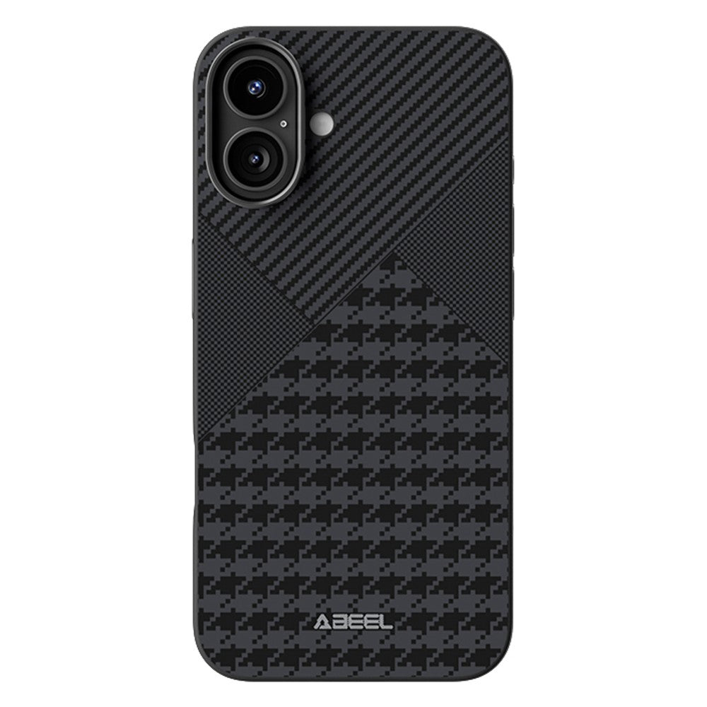 ABEEL For iPhone 16 Case Compatible with MagSafe Micro-Embossing PC TPU Aluminum Alloy Leather Phone Cover