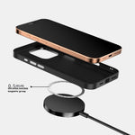 ABEEL For iPhone 16 Pro Case Compatible with MagSafe Micro-Embossing PC TPU Aluminum Alloy Leather Phone Cover