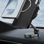 ABEEL For Samsung Galaxy S25+ Magnetic Case Micro-Embossing PC TPU Aluminum Alloy Leather Phone Cover
