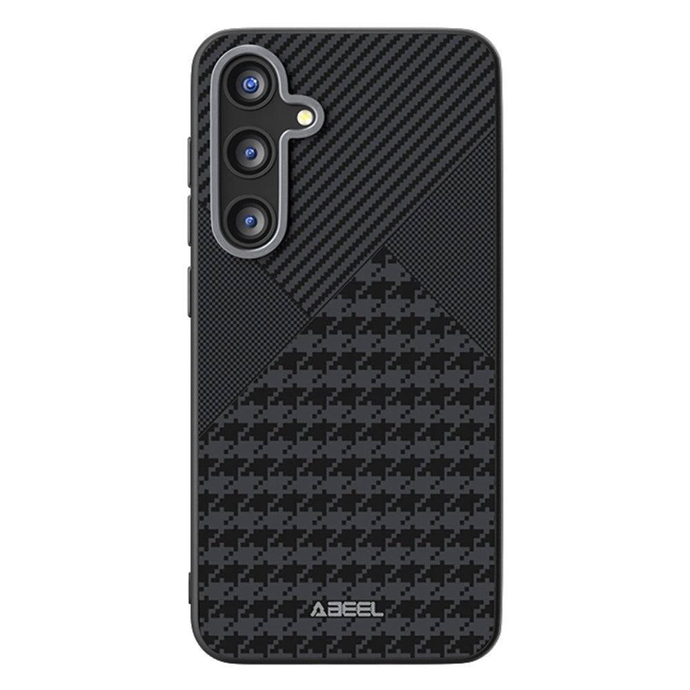ABEEL til Samsung Galaxy S25 Cover Magnetisk Cover Mikroprægning PC TPU Aluminiumslegering Læder Telefon Cover