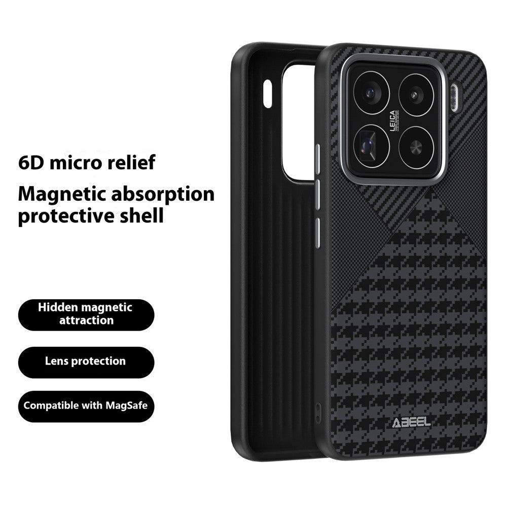 ABEEL For Xiaomi 15 Pro Magnetic Case PC TPU Aluminum Alloy PU Phone Back Cover