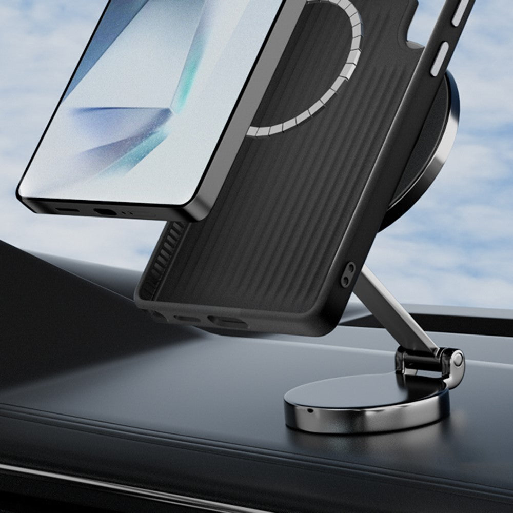 ABEEL For Samsung Galaxy S24 FE Magnetic Case PC TPU Aluminum Alloy PU Phone Back Cover