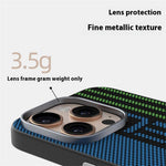 ABEEL For iPhone 16 Pro Case Compatible with MagSafe Micro-Embossing 6D Printed PC TPU Aluminum Alloy Leather Phone Cover