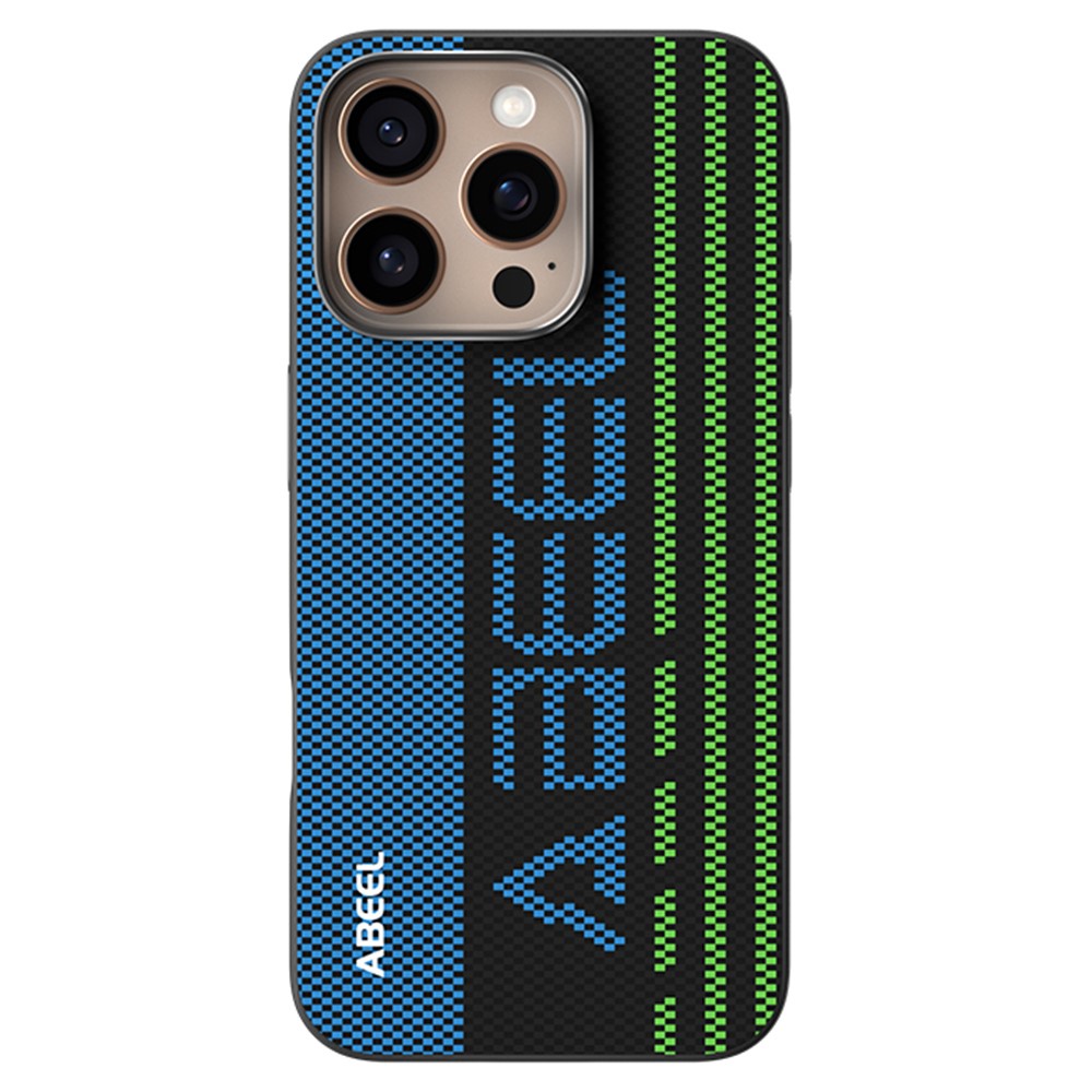 ABEEL For iPhone 16 Pro Max Case Compatible with MagSafe Micro-Embossing 6D Printed PC TPU Aluminum Alloy Leather Phone Cover