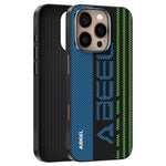 ABEEL For iPhone 16 Pro Max Case Compatible with MagSafe Micro-Embossing 6D Printed PC TPU Aluminum Alloy Leather Phone Cover