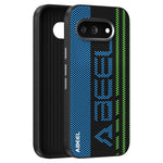 ABEEL For Google Pixel 9a Magnetic Case Micro-Embossing 6D Printed PC TPU Aluminum Alloy Leather Phone Cover