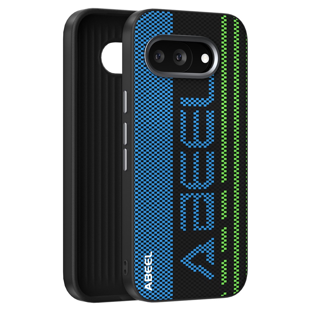 ABEEL For Google Pixel 9a Magnetic Case Micro-Embossing 6D Printed PC TPU Aluminum Alloy Leather Phone Cover